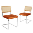 Levede 2xRattan Chair Dining Chairs Orange-2006733276517109760