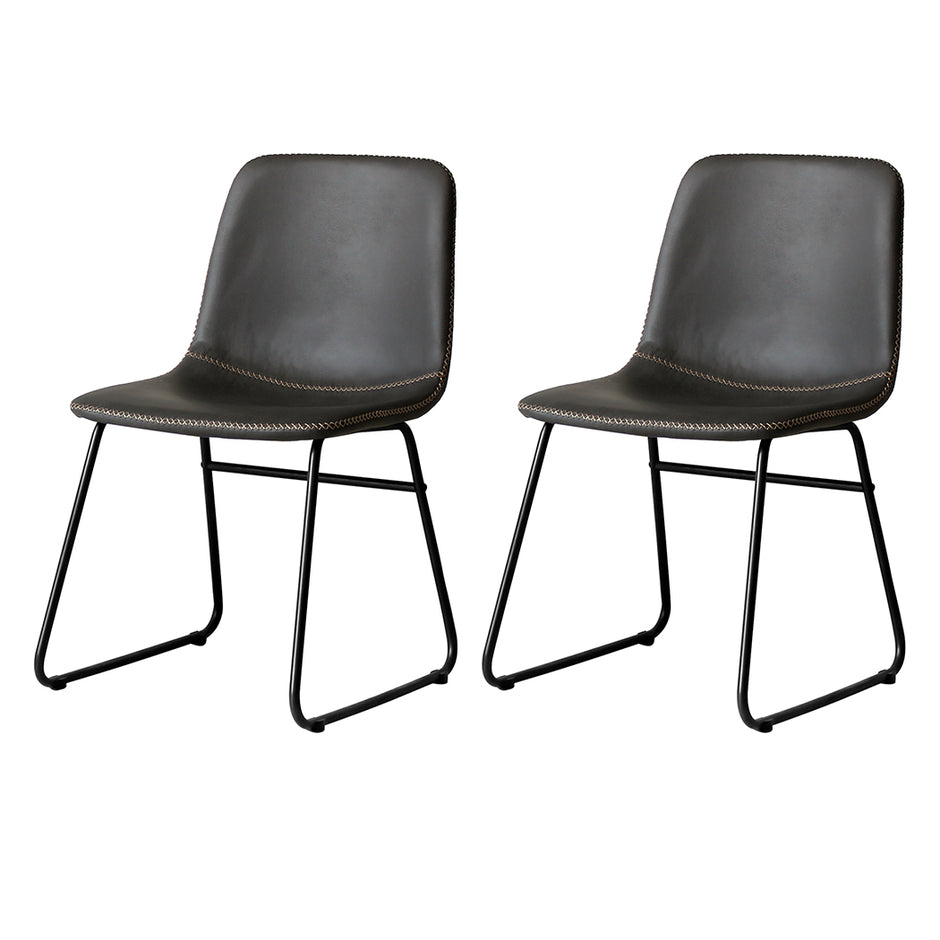 Levede 2x Dining Chairs Kitchen Table Black-2006733277083340800