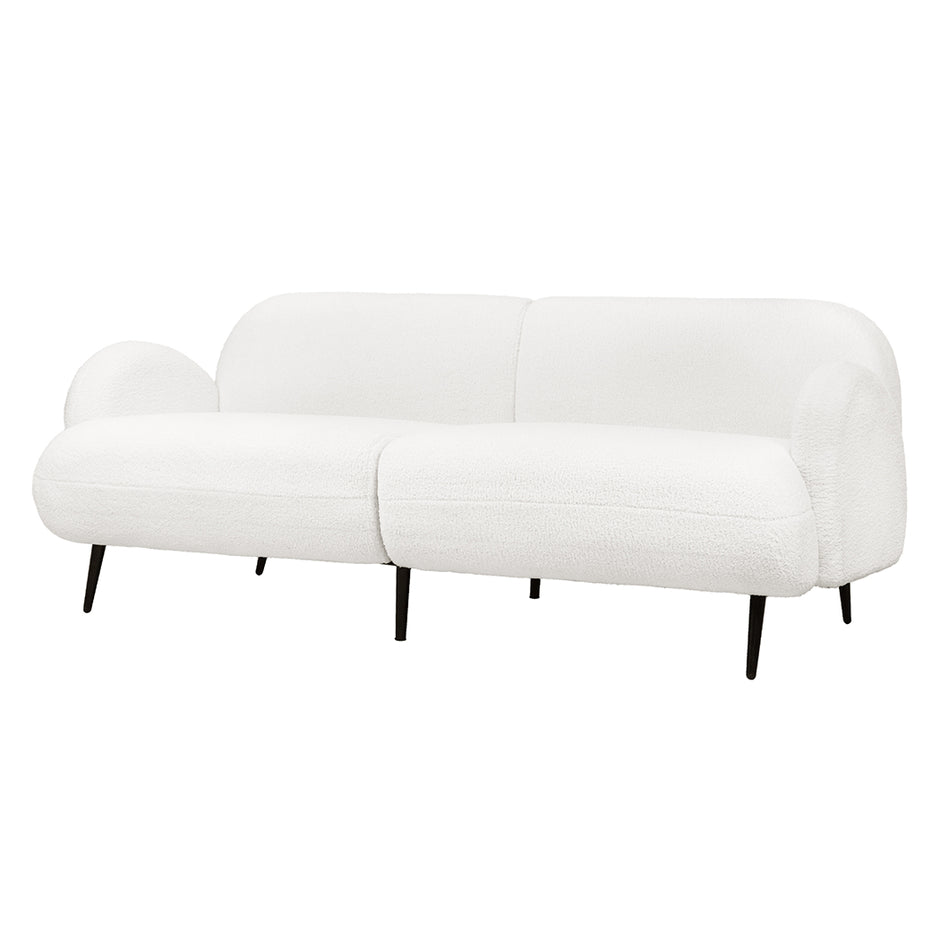 Levede Cloud Sofa 3 Seater Sherpa Fleece White-2006732843321004032