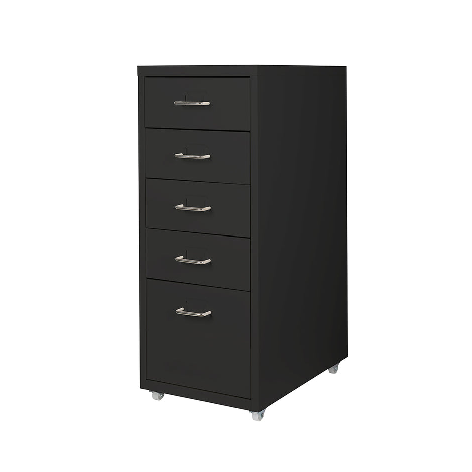 Levede 5 Drawer Office Cabinet Drawers Black-2018816806168432640