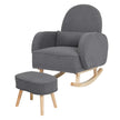 Levede Fleece Rocking Chair with footstool-2006732864741314560
