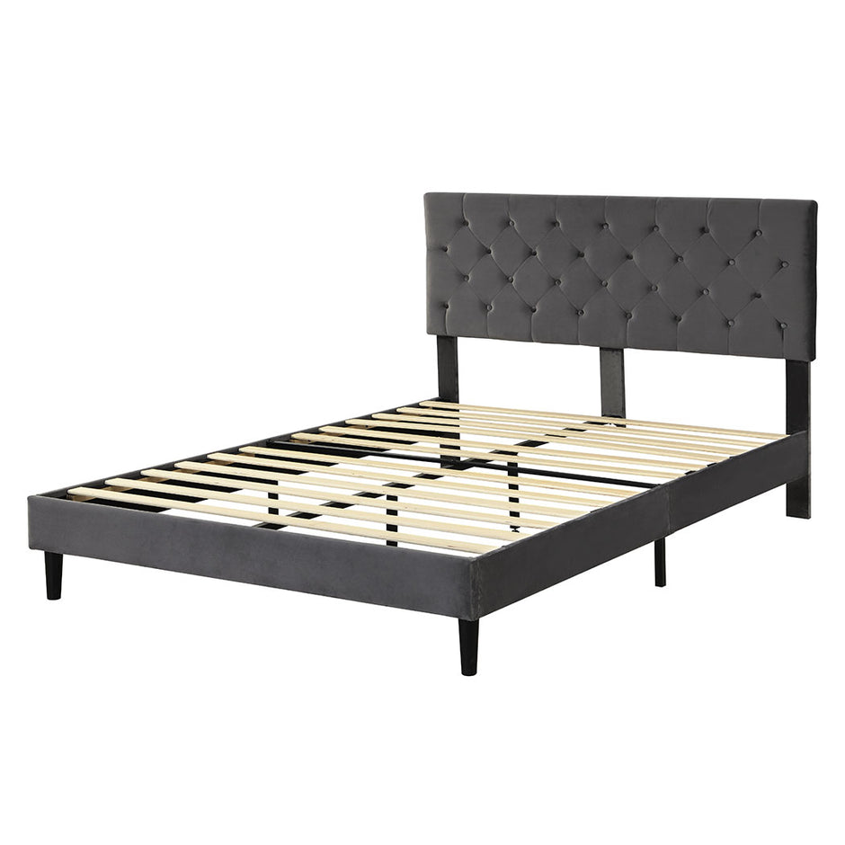 Levede Bed Frame Double Size Mattress Grey-2006733224109281280