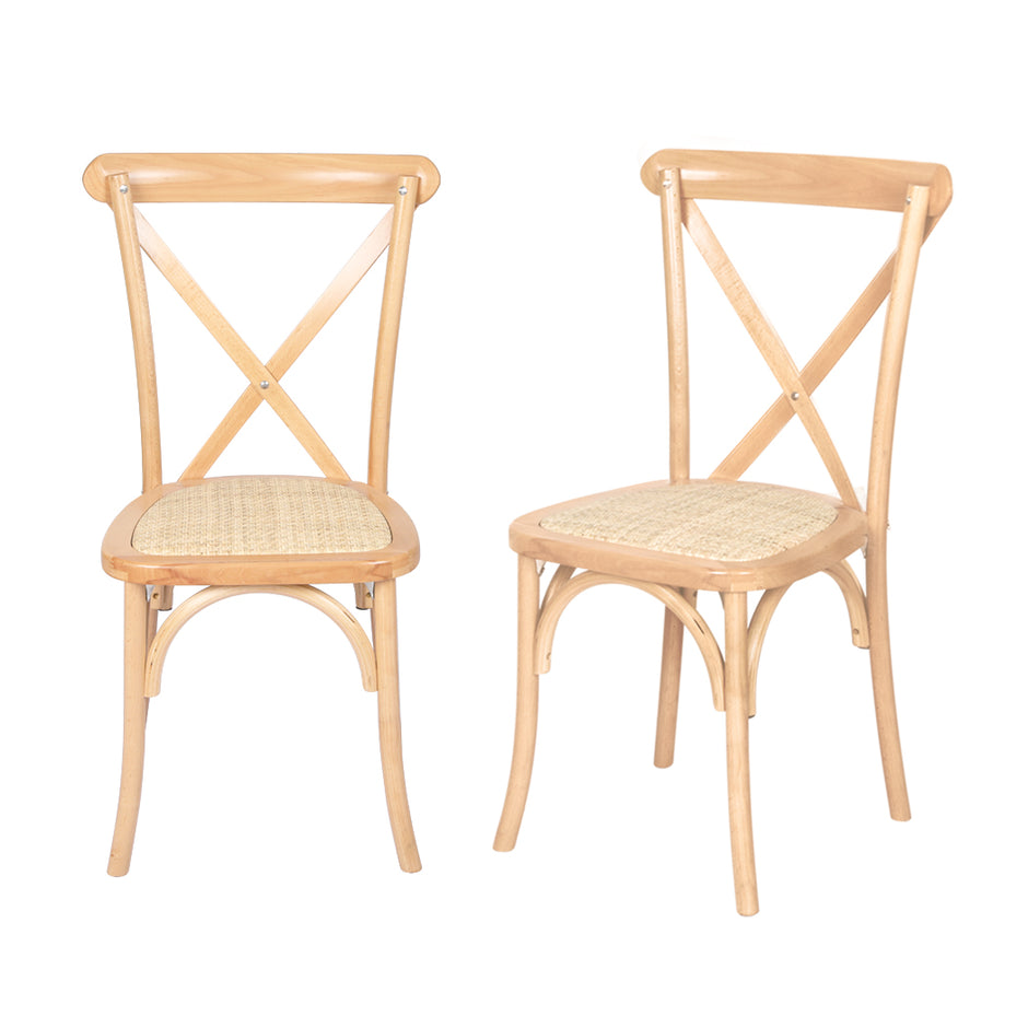 Levede 2X Dining Chairs Cross Back Chair-2006732835817394176