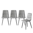 Levede 4x Dining Chairs Kitchen Chair Grey Faux Leather-2006733265016328192