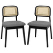 Levede 2x Dining Chair Wood Rattan Armless Black-2006732686818938880