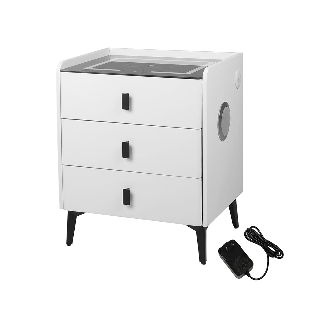 Levede Bedside Table LED Lights Drawers Storage-2006732842519891968
