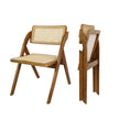 Levede 2X Foldable Rattan Dining Chairs Walnut-2006733269277741056