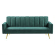 Levede Sofa Bed Convertible Velvet Lounge Recliner Couch Sleeper 3 Seater Green-2006732804997648384