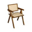 Levede 1x Walnut Wicker Armchair Dining Chair-2018816871729598464