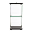 Stacked Display Cabinet Collection Storage Tempered Glass 2 Tier With Lock Black-2018816906798174209