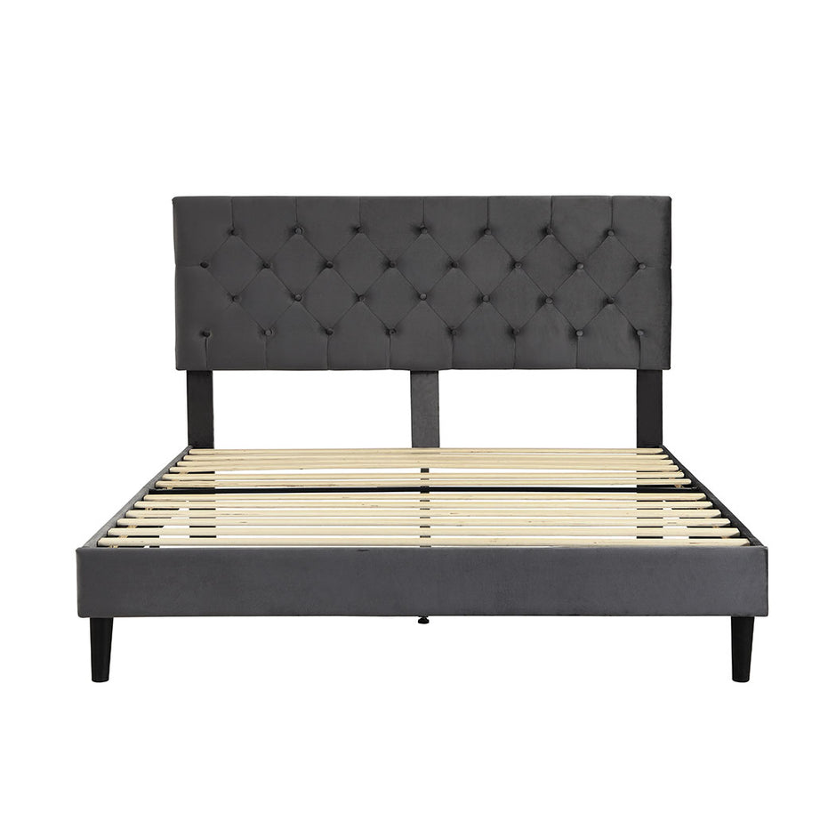 Levede Bed Frame Double Size Mattress Grey-2006733224109281281