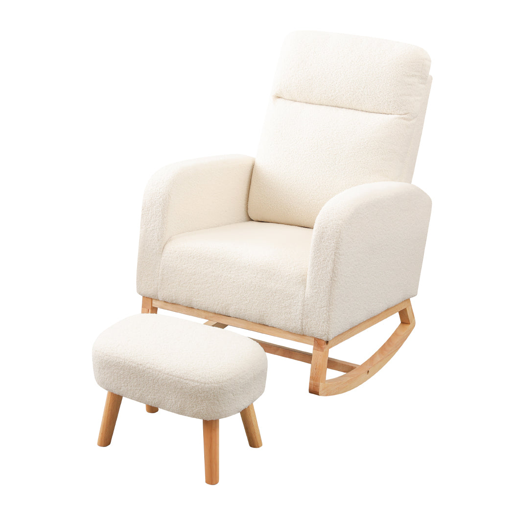 Levede Rocking Chair Ottoman Footrest With Side Pocket-2006732687271923713
