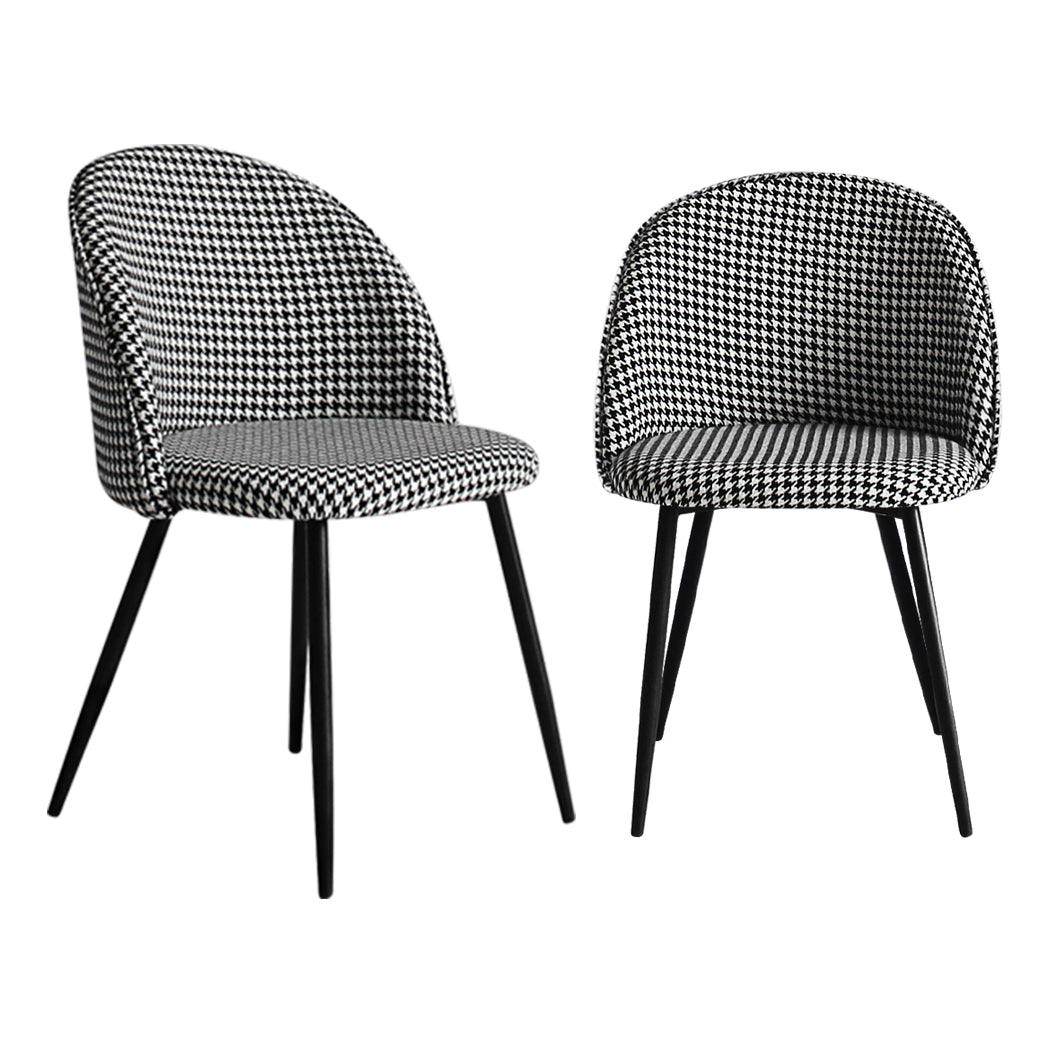 Levede 2x Dining Chairs Kitchen Cafe Black and White-2006733258737455105