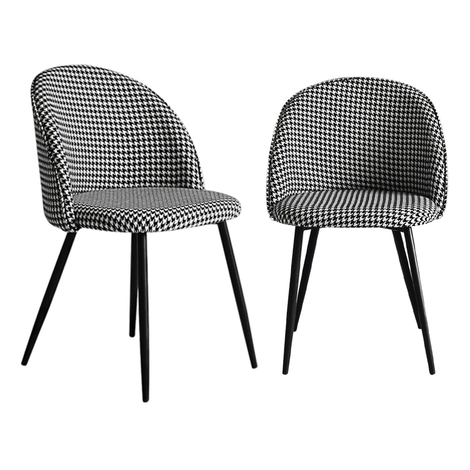 Levede 2x Dining Chairs Kitchen Cafe Black and White-2006733258737455105