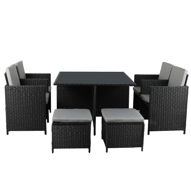 Levede 9PCS Outdoor Table Chair Set-2006733112737927169
