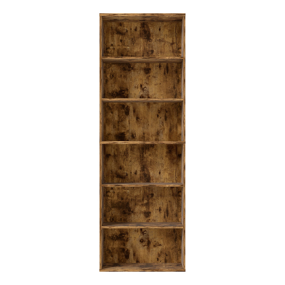 Levede 6 Tier Book Shelf Adjustable Shelves Walnut-2006732776128253953