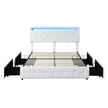 Levede Double Bed Frame RGB LED PU 4 Drawer USB-2006732834257113089