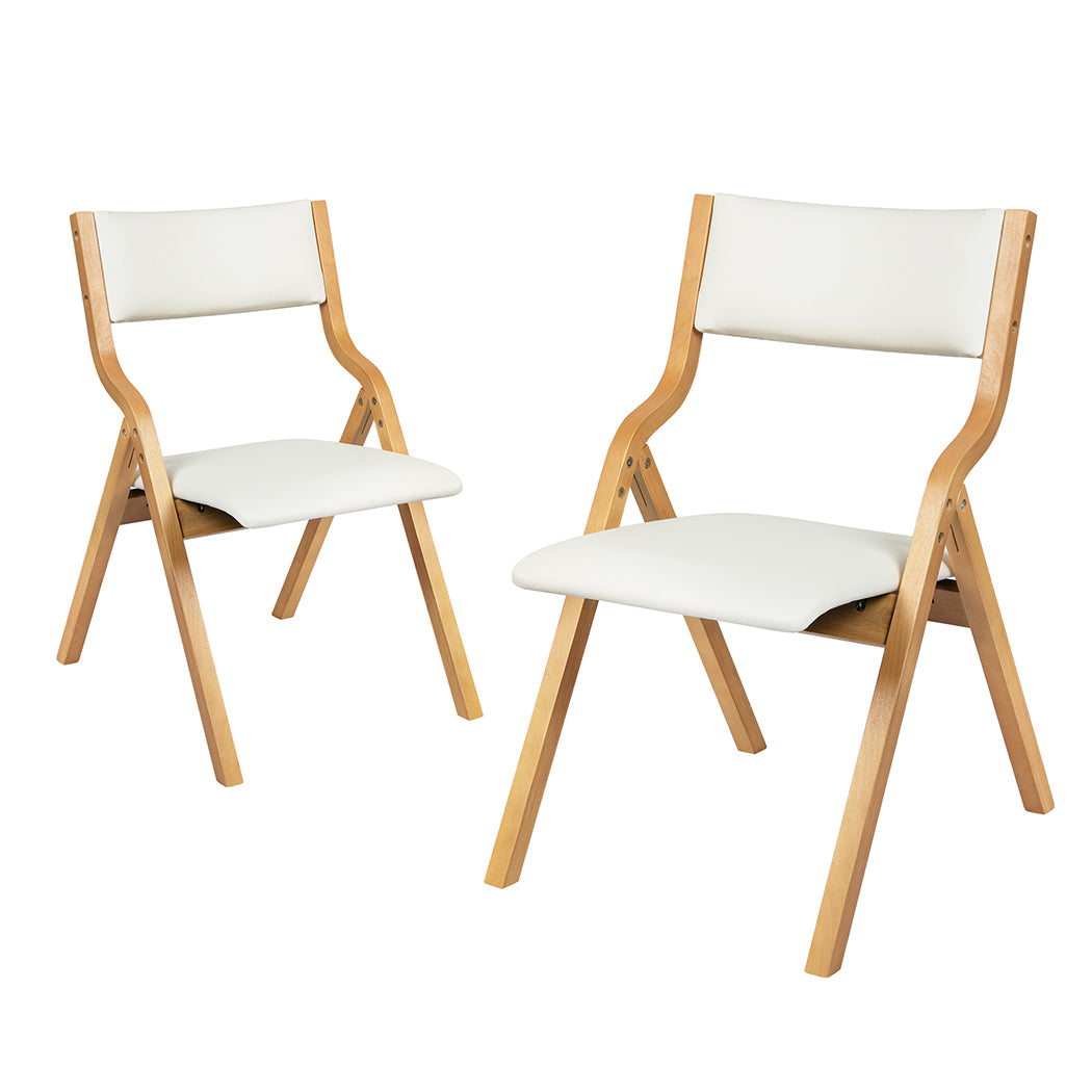 Levede 4x Dining Chairs Foldable PU Beige-2006732727788900353