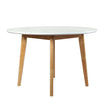 Levede Dining Table Round Rubberwood Base 120cm White 120 CM-2018816940402937857