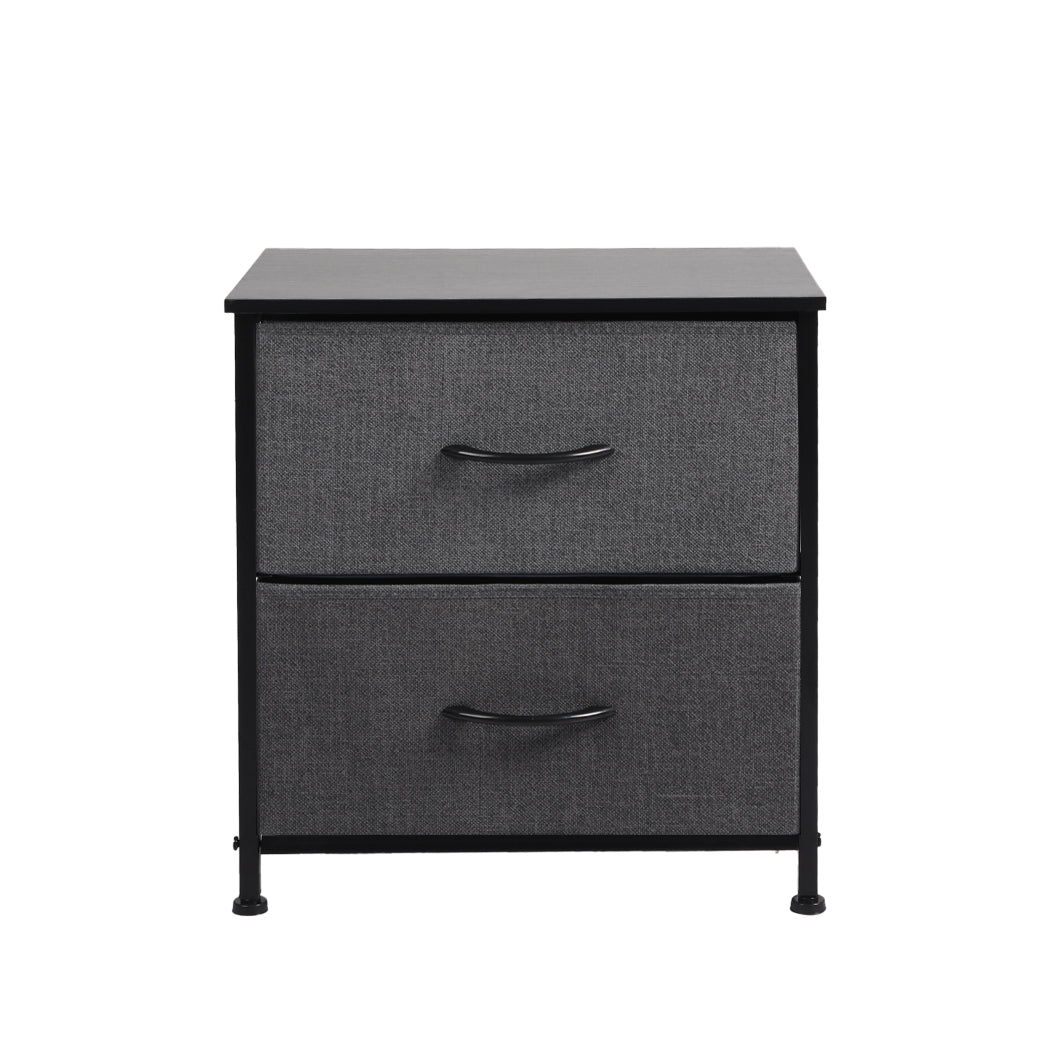 Levede Storage Cabinet Chest of 2 Drawers Dark Grey-2018816789273776129