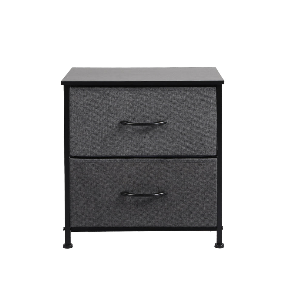 Levede Storage Cabinet Chest of 2 Drawers Dark Grey-2018816789273776129