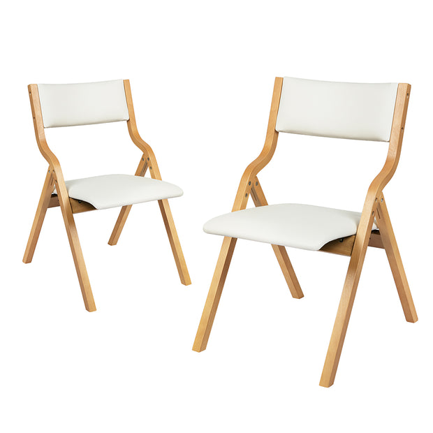 Levede 6x Dining Chairs Foldable PU Beige-2006732727960866817