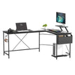 Levede Computer Desk Corner Desk Black-2006732838304616449