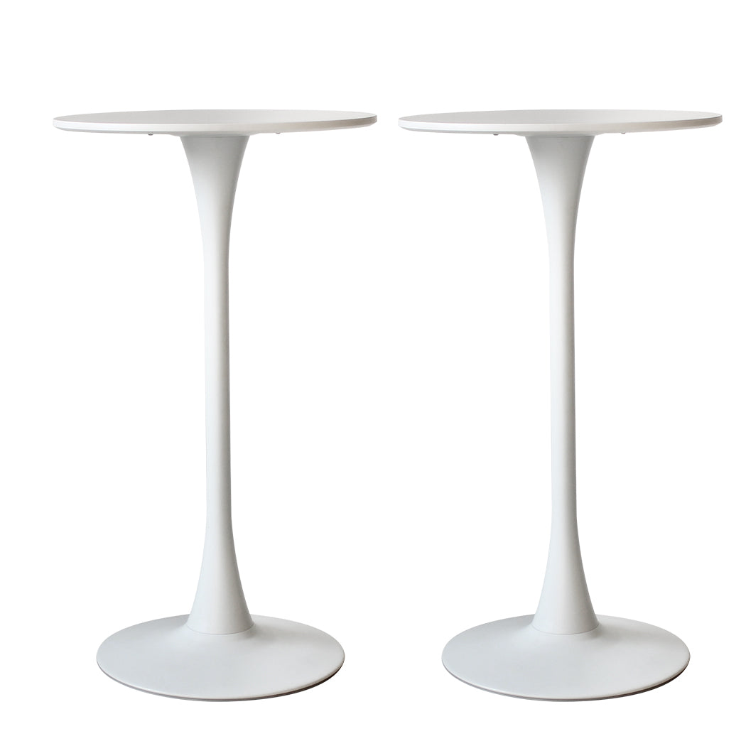 Levede 2x Round Bar Table Pub Tables White-2006733275493699585