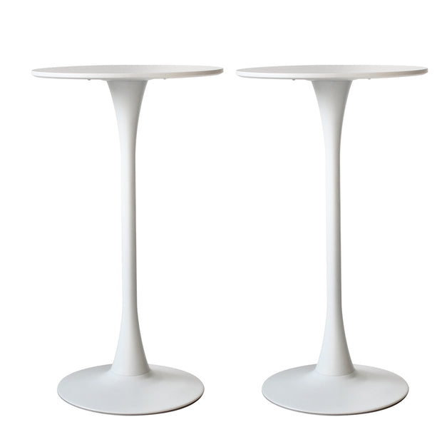 Levede 2x Round Bar Table Pub Tables White-2006733275493699585