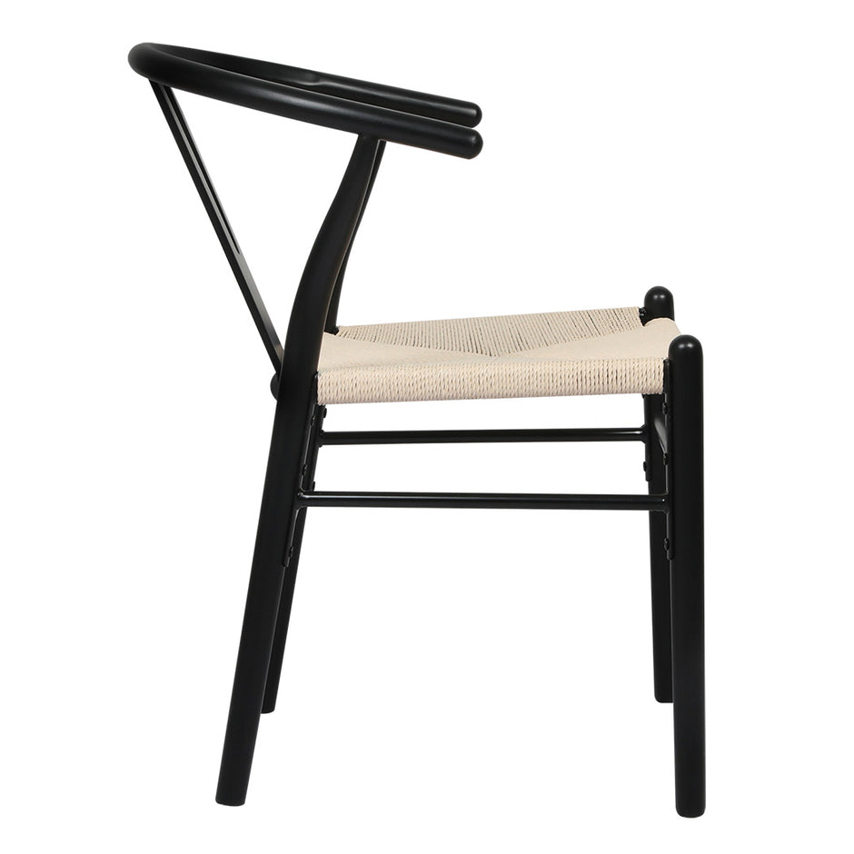 Levede 8x Dining Chairs Wooden Hans Black-2018816939526328321