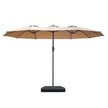 Centra 4.5M Double-sided Patio Umbrella Outdoor Umbrella Base Stand Khaki-2018816843380297729