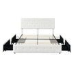 Levede Queen Bed Frame Tufted 4 Drawer-2006733226000912385
