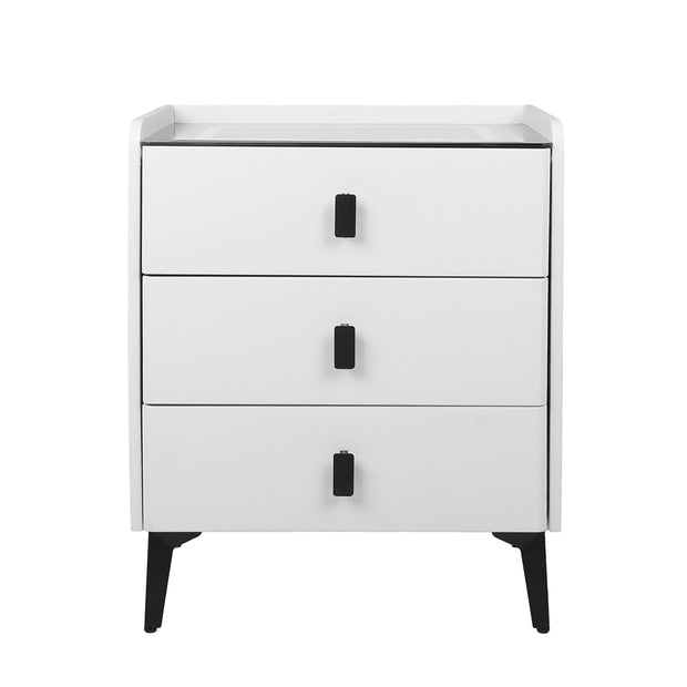 Levede Bedside Table LED Lights Drawers Storage-2006732842519891969