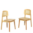 Levede 4x Rattan Dining Chair Wooden Kitchen Chair-2006733383874514945
