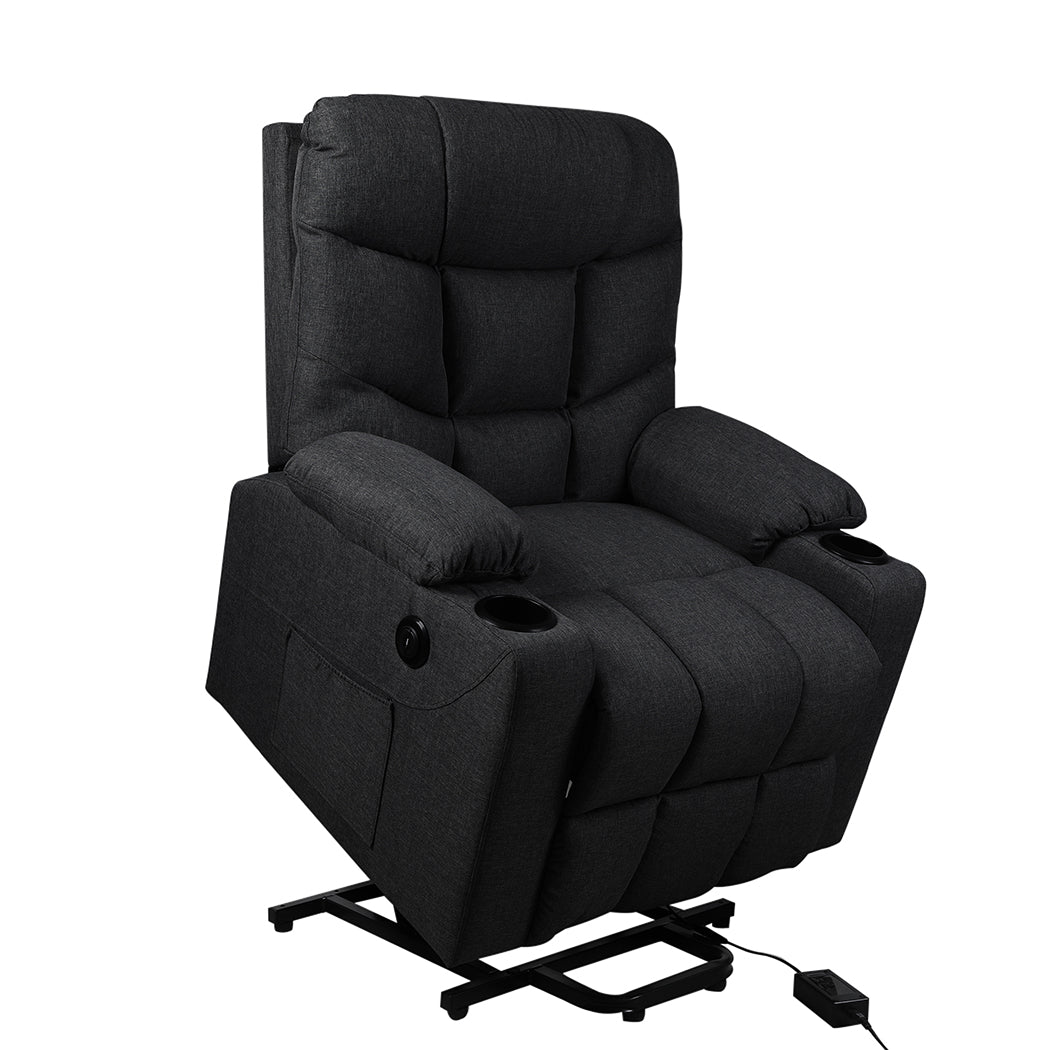 Levede Recliner Chair Electric Lift Black-2006733116848345089