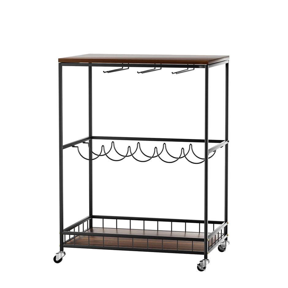 Levede Wooden Bar Cart Drinks Trolley 3 Tire-2018816826137513985