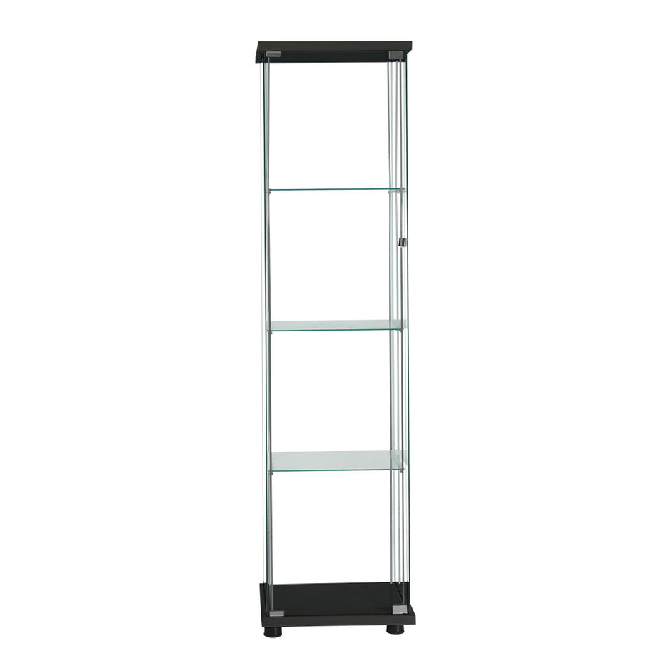 Stacked Display Storage Cabinet Glass Black-2006733282951172097
