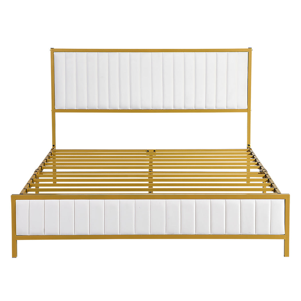 Levede Metal Bed Frame Under Bed Storage Double Beige-2006732901978345473