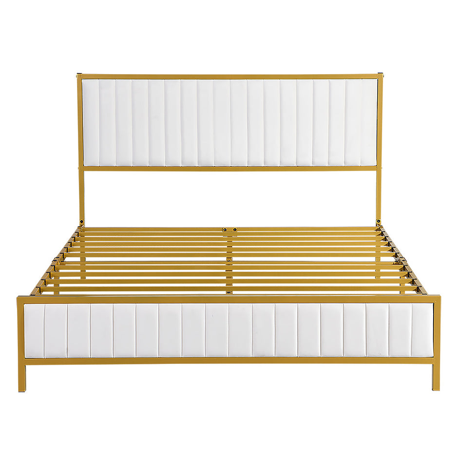 Levede Metal Bed Frame Under Bed Storage Double Beige-2006732901978345473