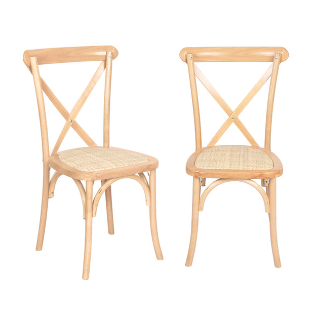 Levede 2X Dining Chairs Cross Back Chair-2006732835817394177