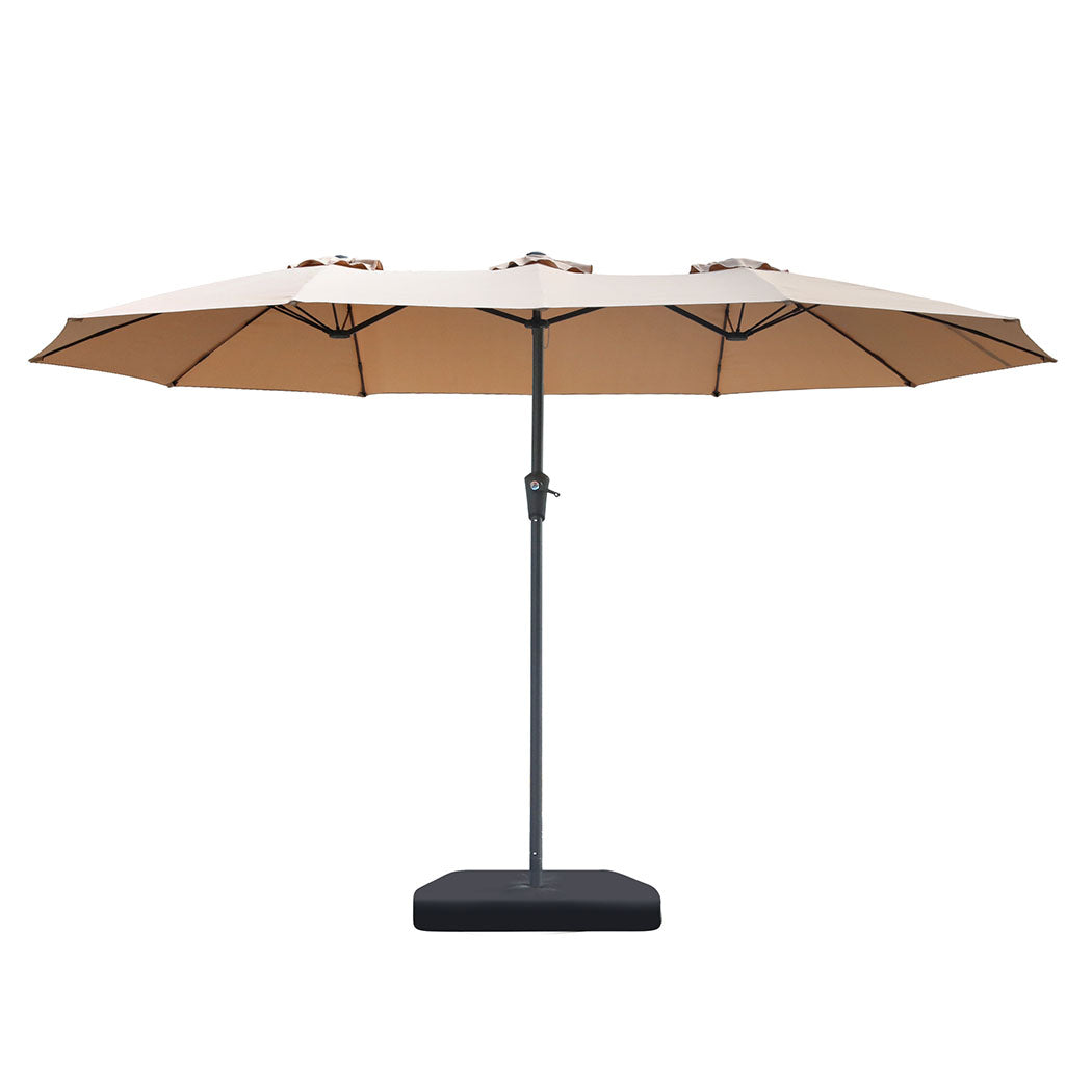 Centra 4M Double-sided Patio Umbrella Outdoor Umbrella Base Stand Khaki-2006732876741218305