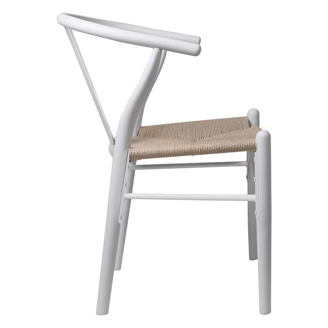 Levede 6x Dining Chairs Wooden Hans White-2006732723238080513