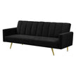 Levede Sofa Bed Convertible Velvet Lounge Recliner Couch Sleeper 3 Seater Black-2018816938825879553