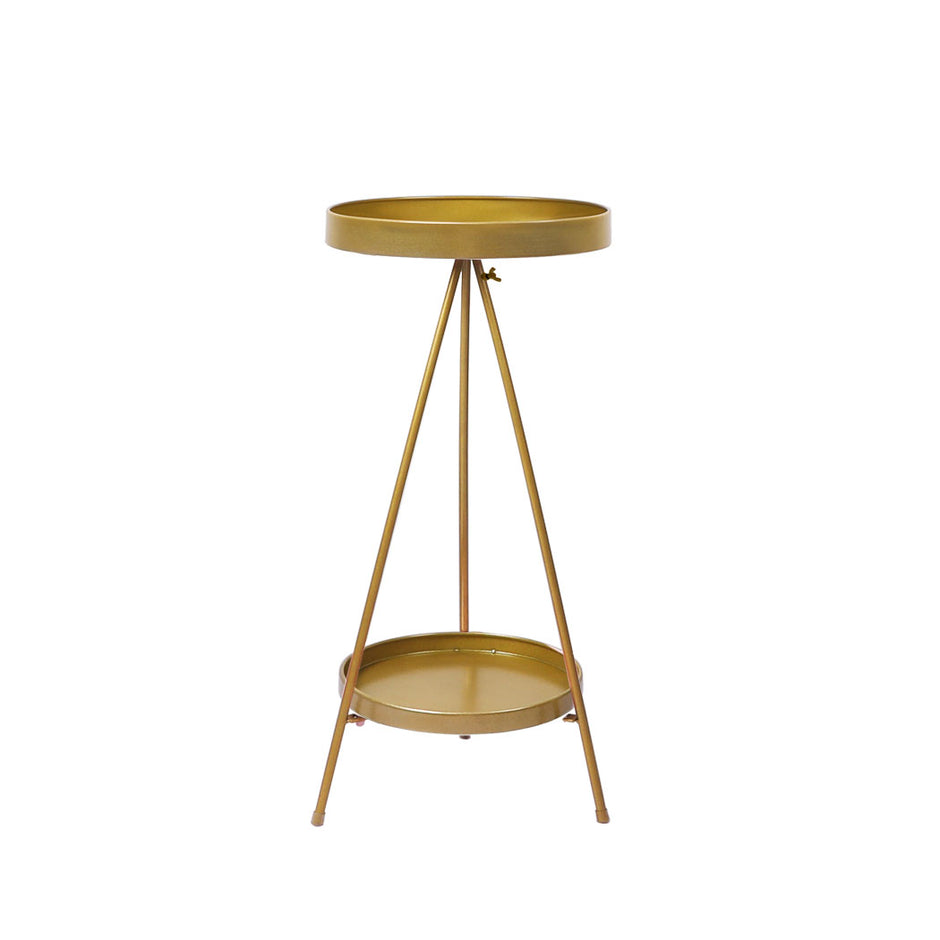 Levede Plant Stand 2 Tiers Outdoor Indoor Gold Medium-2006732933125246977