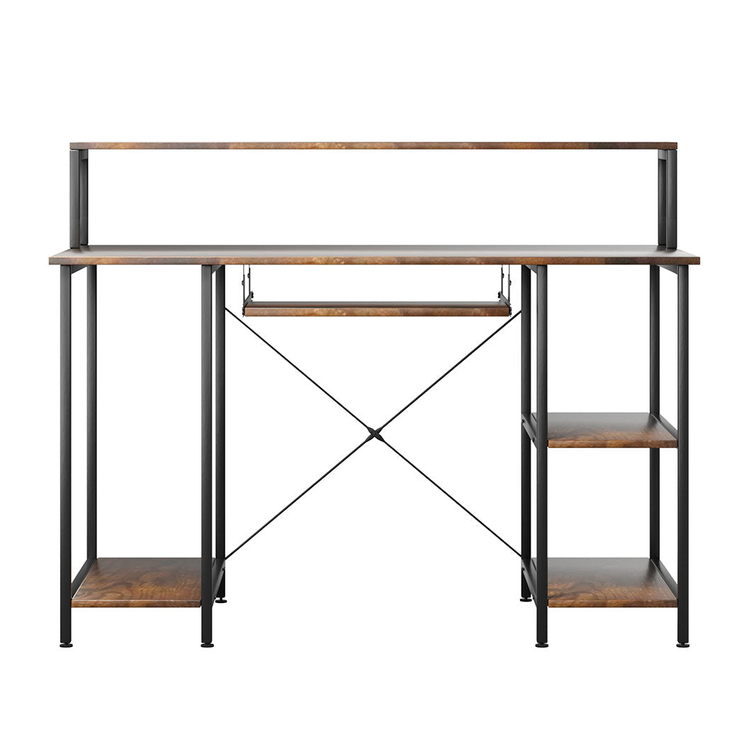 Levede Office Gaming Computer Desk Brown-2006732839713902593