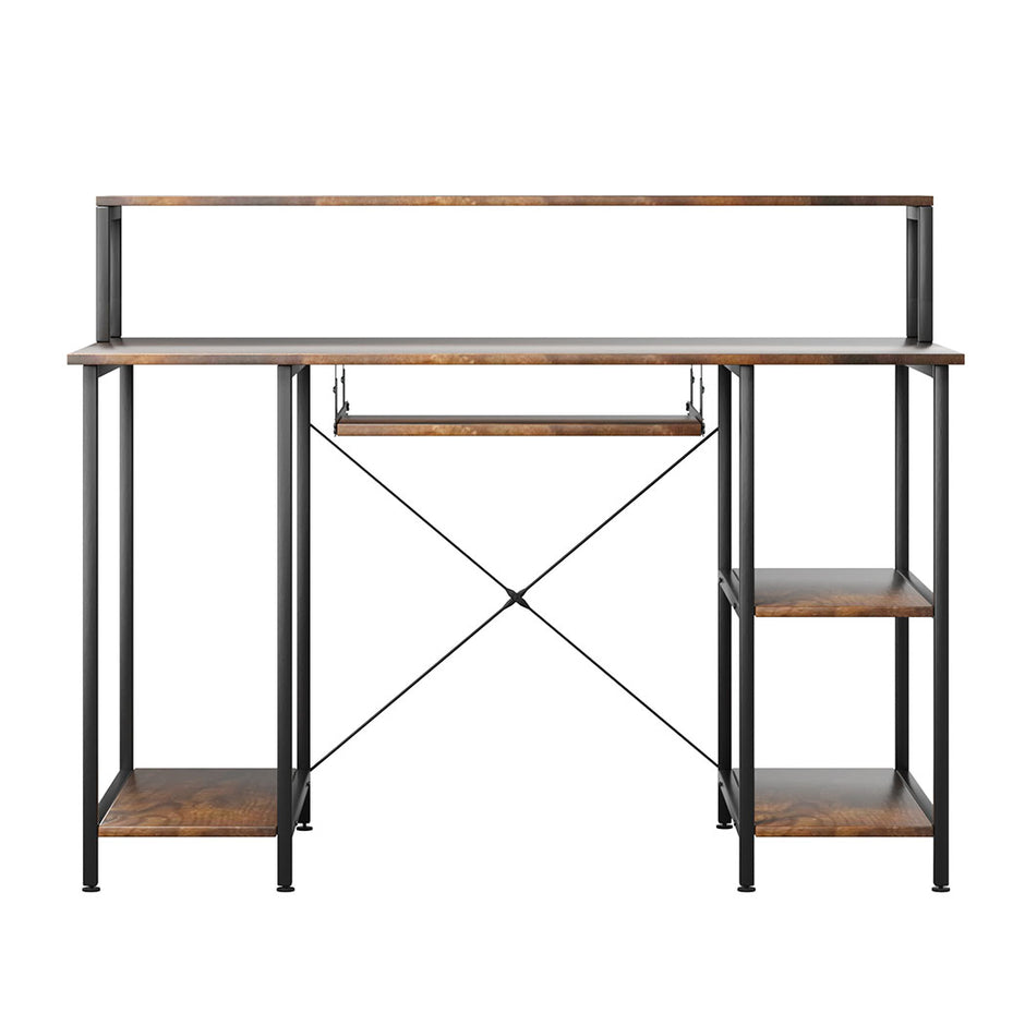 Levede Office Gaming Computer Desk Brown-2006732839713902593