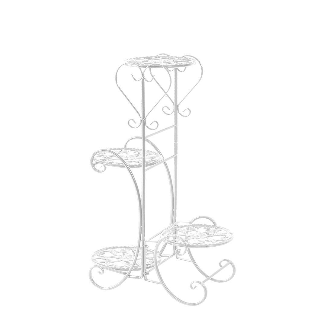 Levede Plant Stand Outdoor Indoor Metal White-2006732928452792321