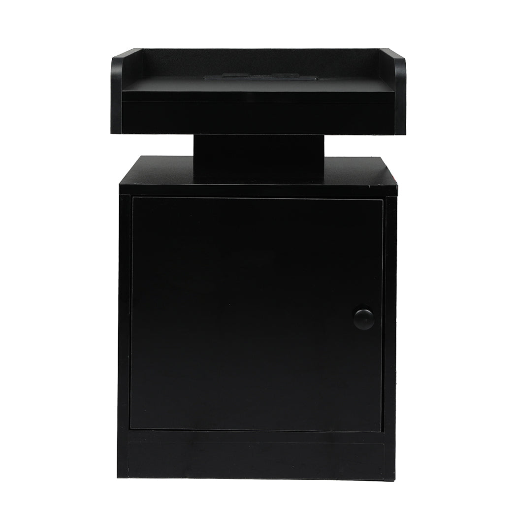 Levede Bedside Table USB Charger Outlet RGB Black-2006732841714585601