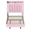 Levede Single Floating Bed Frame LED Headboard USB Pink-2006732795417858049