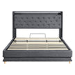 Levede King Bed Frame Gas Lift Storage LED Light USB-2006733381597007873